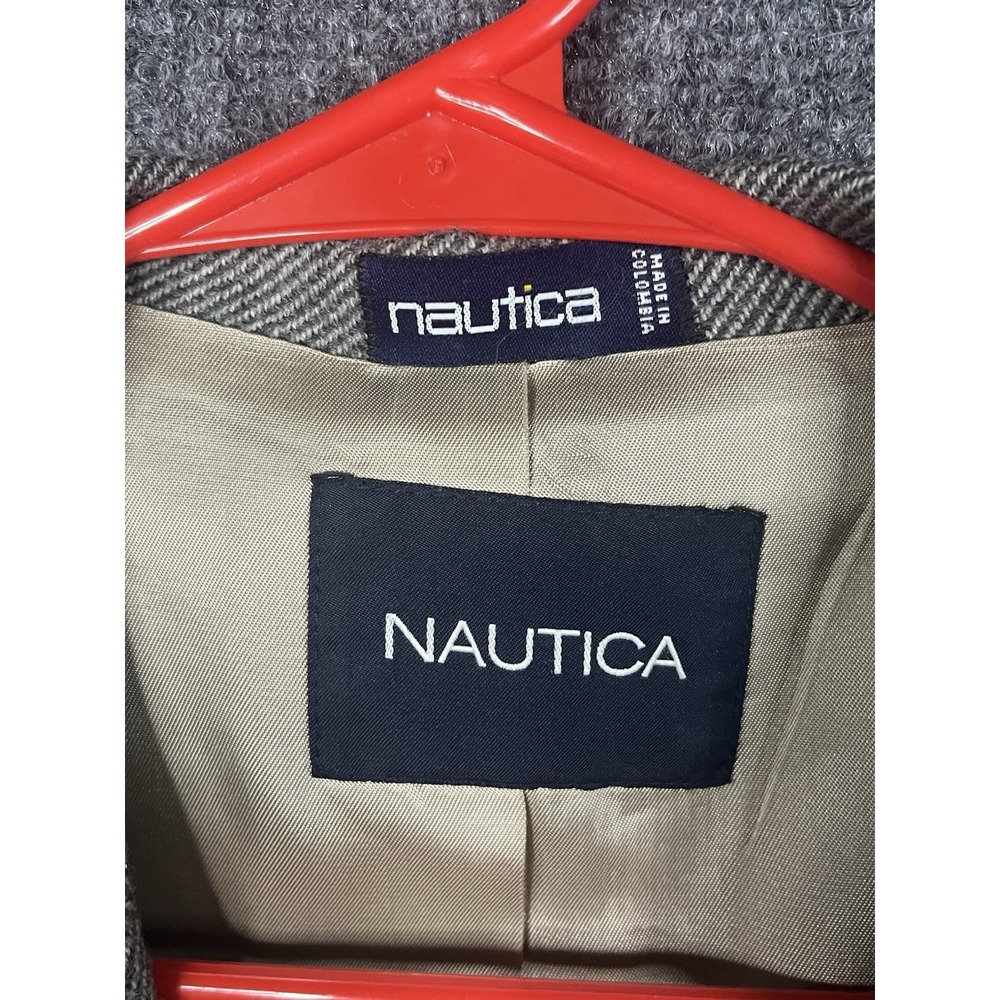 Men's Nautica Gray Blazer Wool & Cashmere 3 Button‎ Sport Coat 42R - Picture 2 of 16